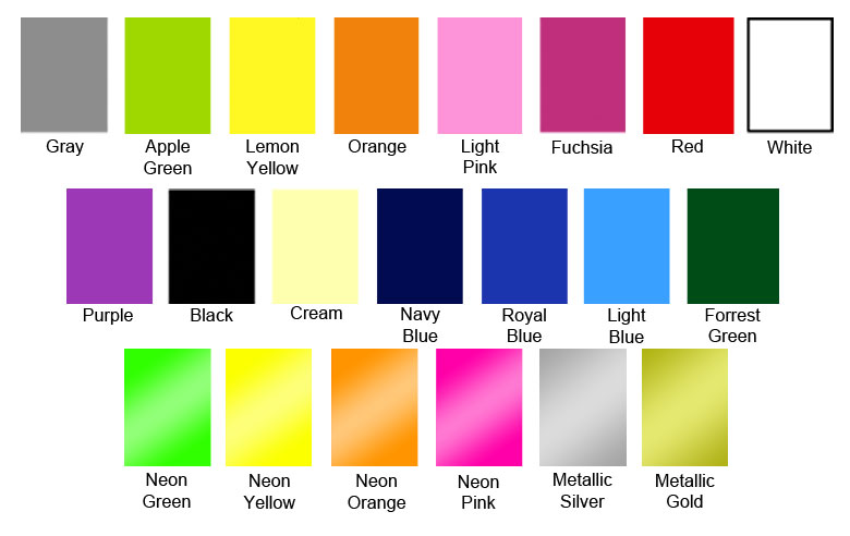 T-shirt Printing Colours